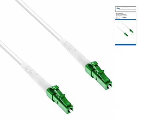 Connection cable for fiber optic router, Simplex, OS2, LC/APC 8° to LC/APC 8°,50m, DINIC box